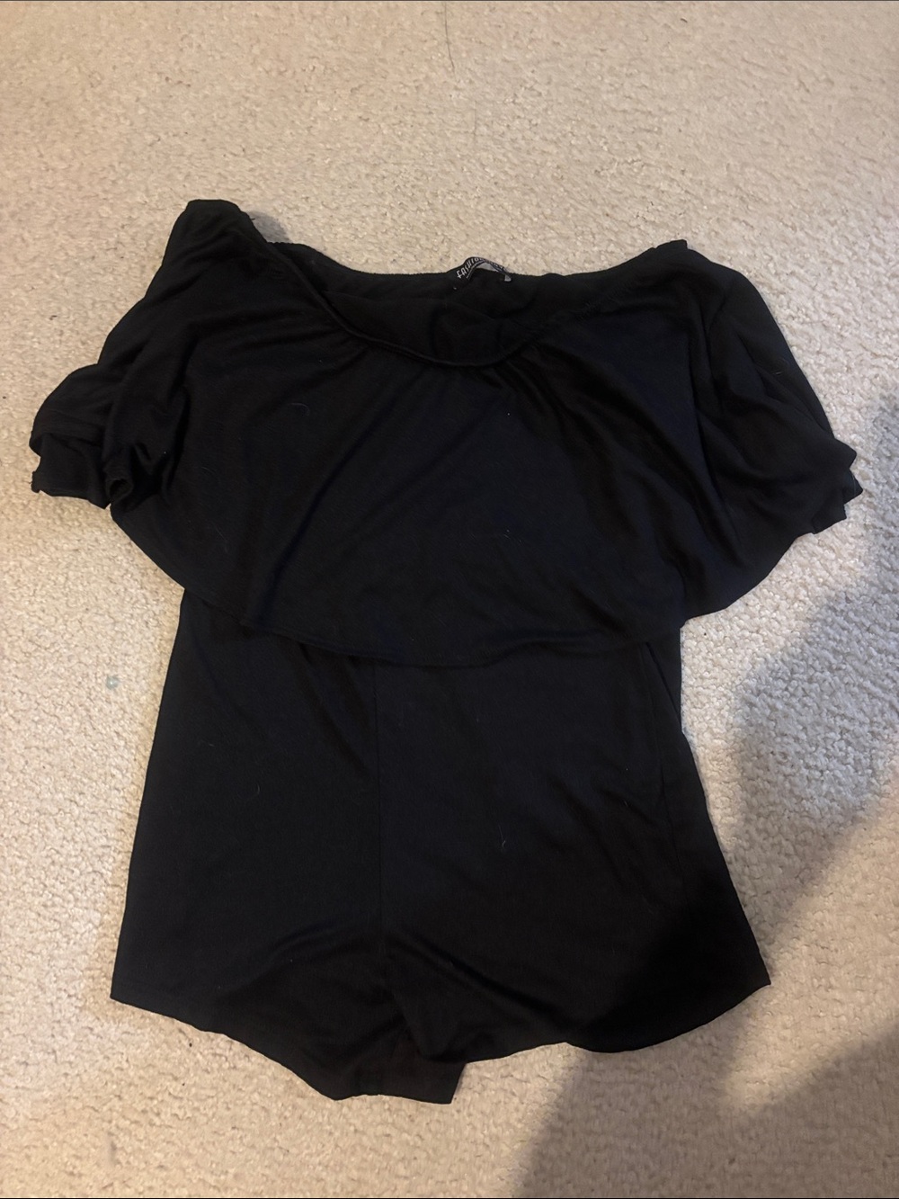 Black off shoulder romper